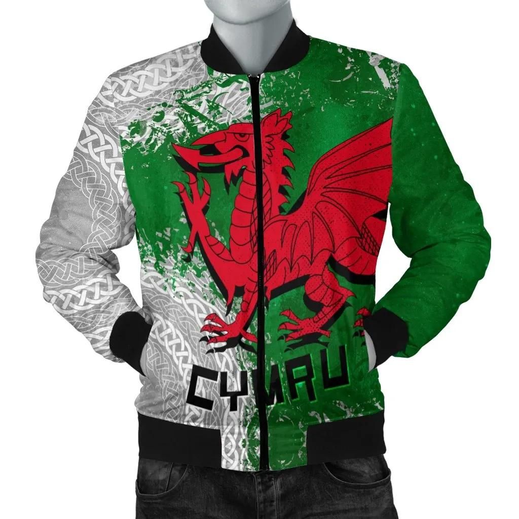 Wales Celtic Women's Bomber Jacket - Grunge Dragon - BN15 Wales Celtic Women's Bomber Jacket - Grunge Dragon - BN15
