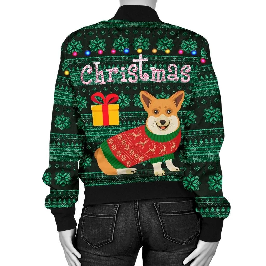 Wales-Christmas-Corgi-Womens-Bomber-Jacket-A31-Bomber-Jacket-1