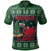 Wales Christmas Polo Shirt - Wales's Christmas Dragon -BN25