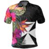 Wallis And Futuna Polo Shirt - Hibiscus Polynesian Pattern - BN39