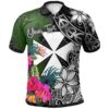Wallis and Futuna Custom Personalised Polo Shirt - Turtle Plumeria Banana Leaf - BN11