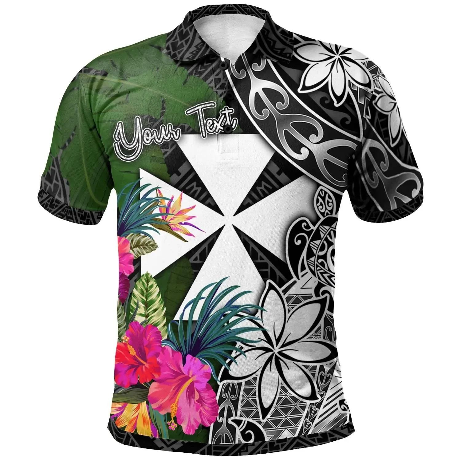 Wallis and Futuna Custom Personalised Polo Shirt - Turtle Plumeria Banana Leaf - BN11 Wallis and Futuna Custom Personalised Polo Shirt - Turtle Plumeria Banana Leaf - BN11
