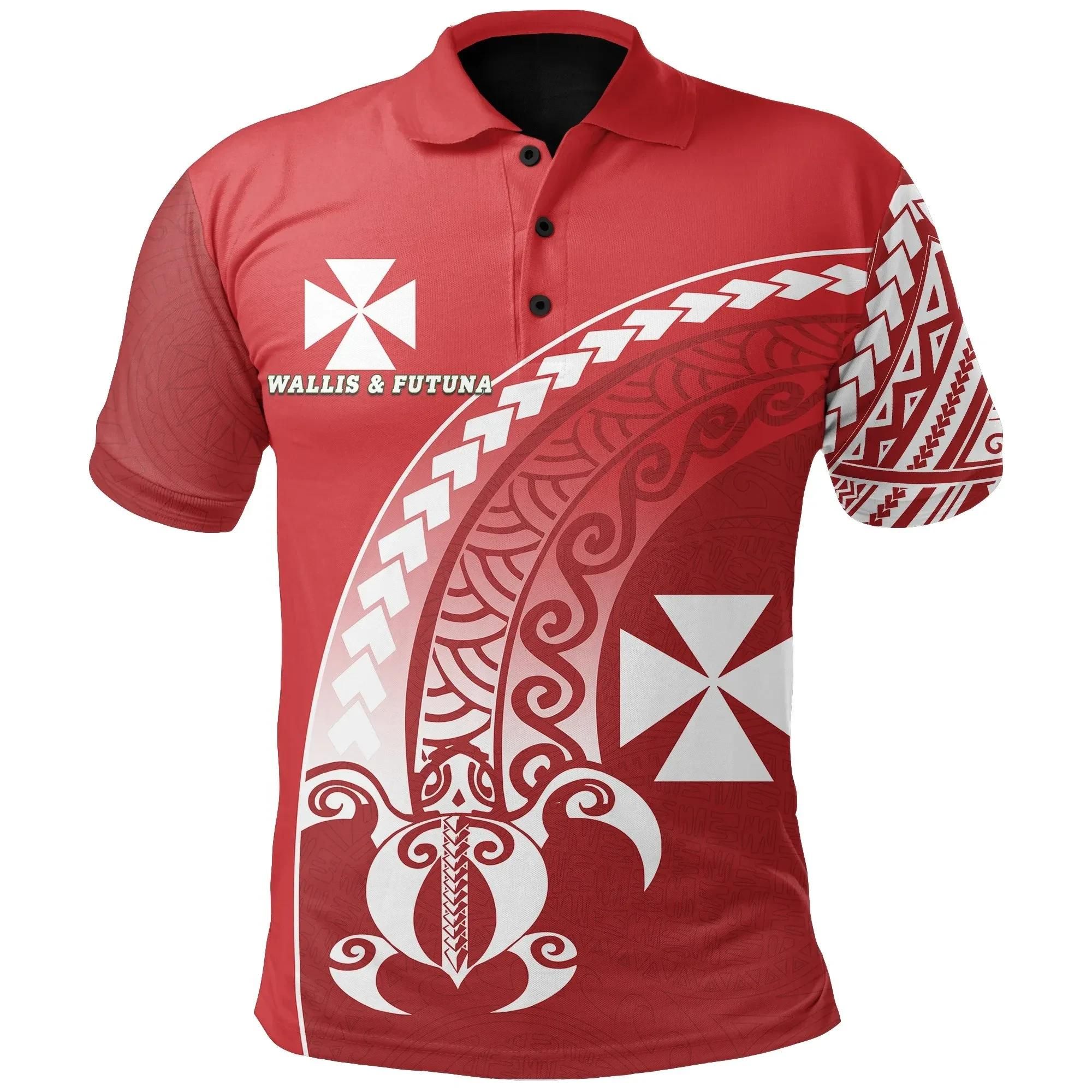 Wallis and Futuna Polo Shirt Turtle - Wave Polynesian Style TH5 Wallis and Futuna Polo Shirt Turtle - Wave Polynesian Style TH5