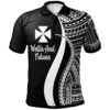 Wallis and Futuna Polo Shirt White - Polynesian Tentacle Tribal Pattern - BN11