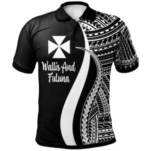 Wallis and Futuna Polo Shirt White - Polynesian Tentacle Tribal Pattern - BN11