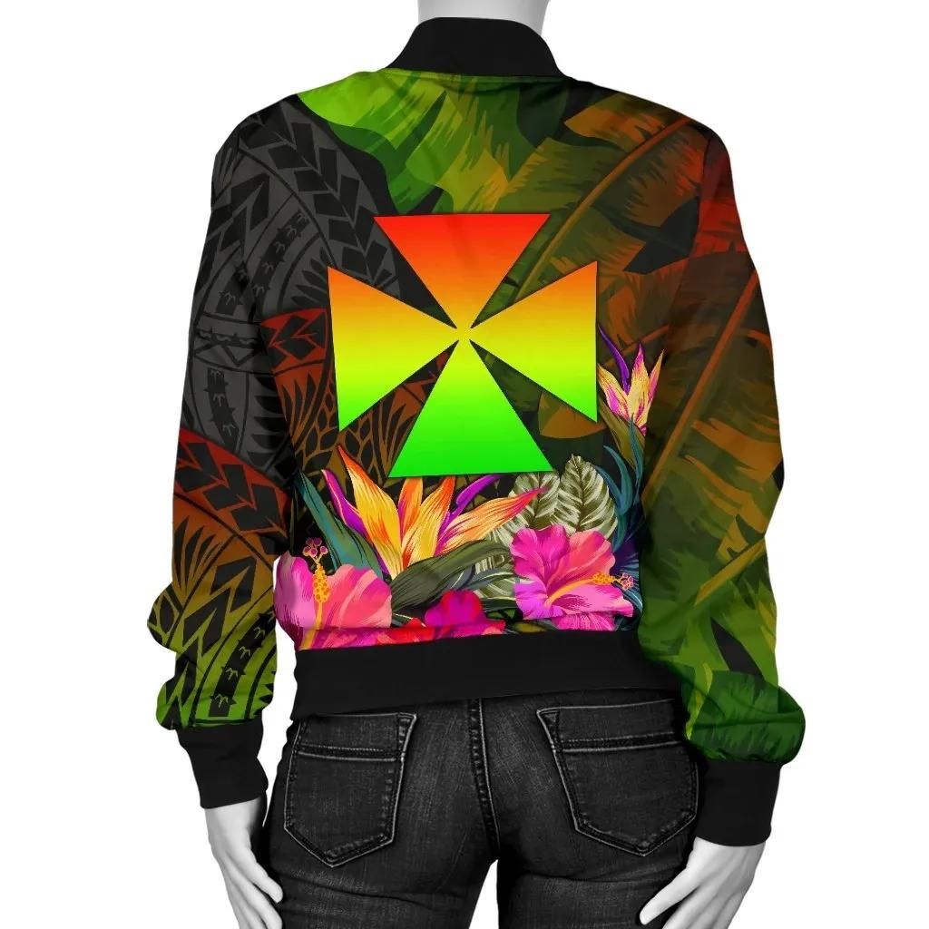 Wallis-and-Futuna-Polynesian-Personalised-Womens-Bomber-Jacket-Hibiscus-and-Banana-Leaves-BN15-Bomber-Jacket-1