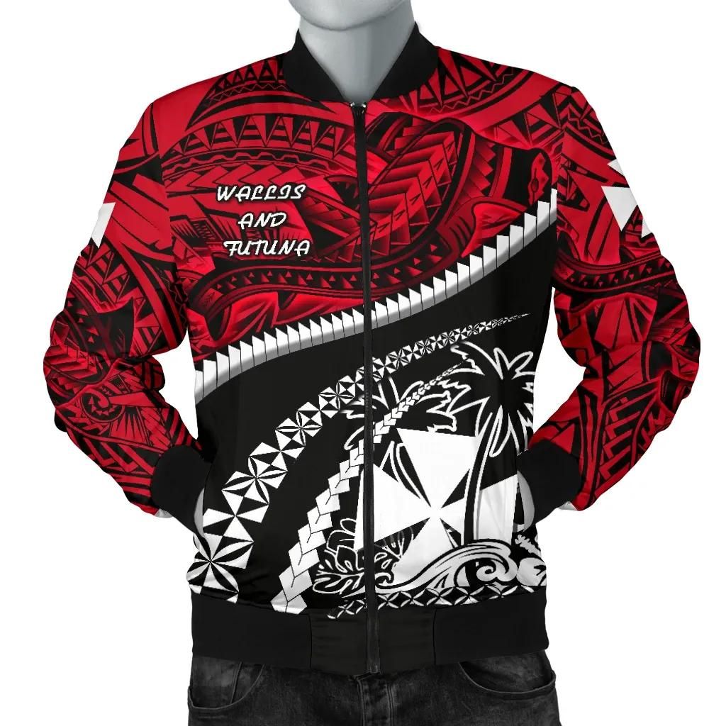 Wallis and Futuna Tapa Men's Bomber Jacket Polynesian Shark Tattoo K4 Bomber Jacket Wallis and Futuna Tapa Men's Bomber Jacket Polynesian Shark Tattoo K4 Bomber Jacket