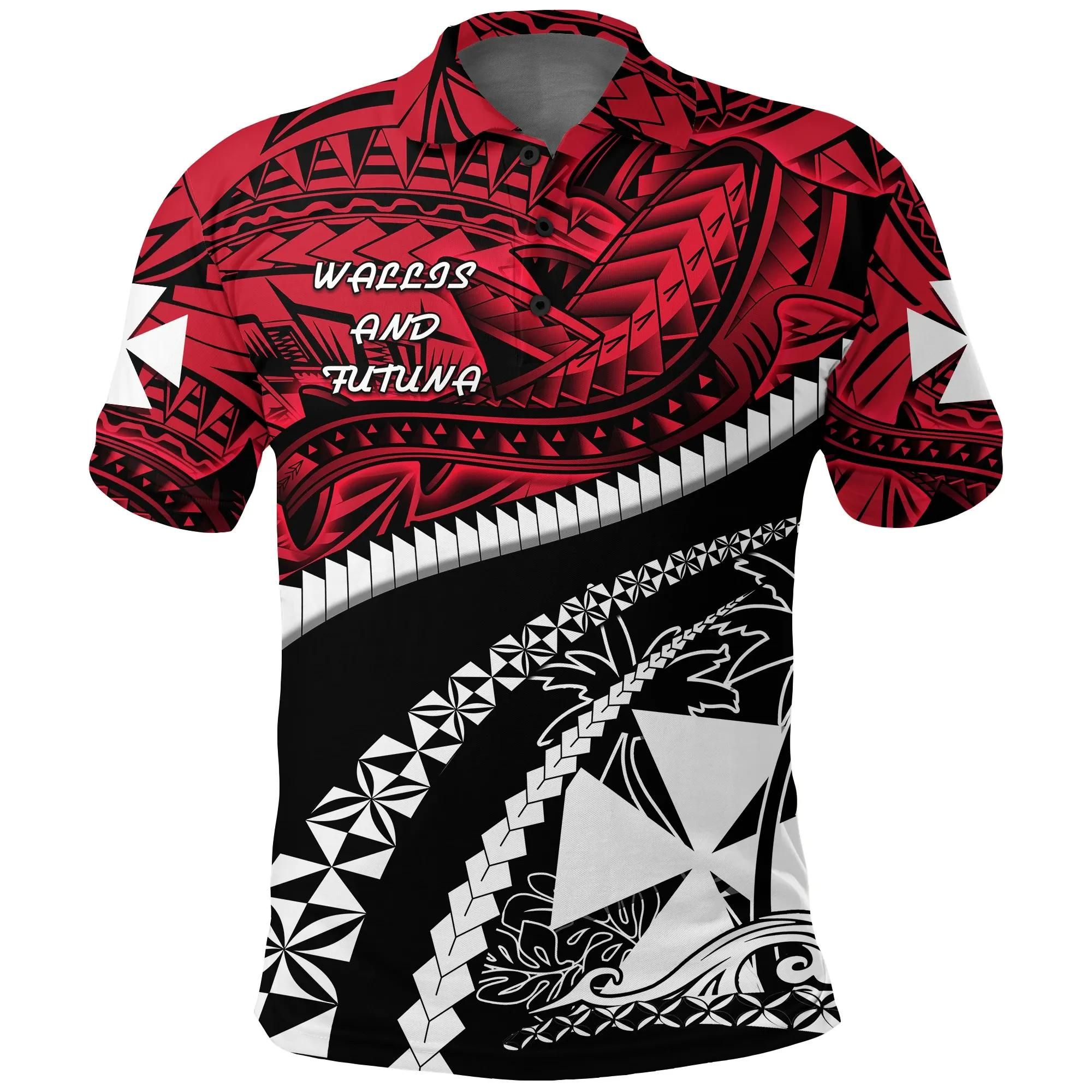 Wallis and Futuna Tapa Polo Shirt Polynesian Shark Tattoo K4 Wallis and Futuna Tapa Polo Shirt Polynesian Shark Tattoo K4