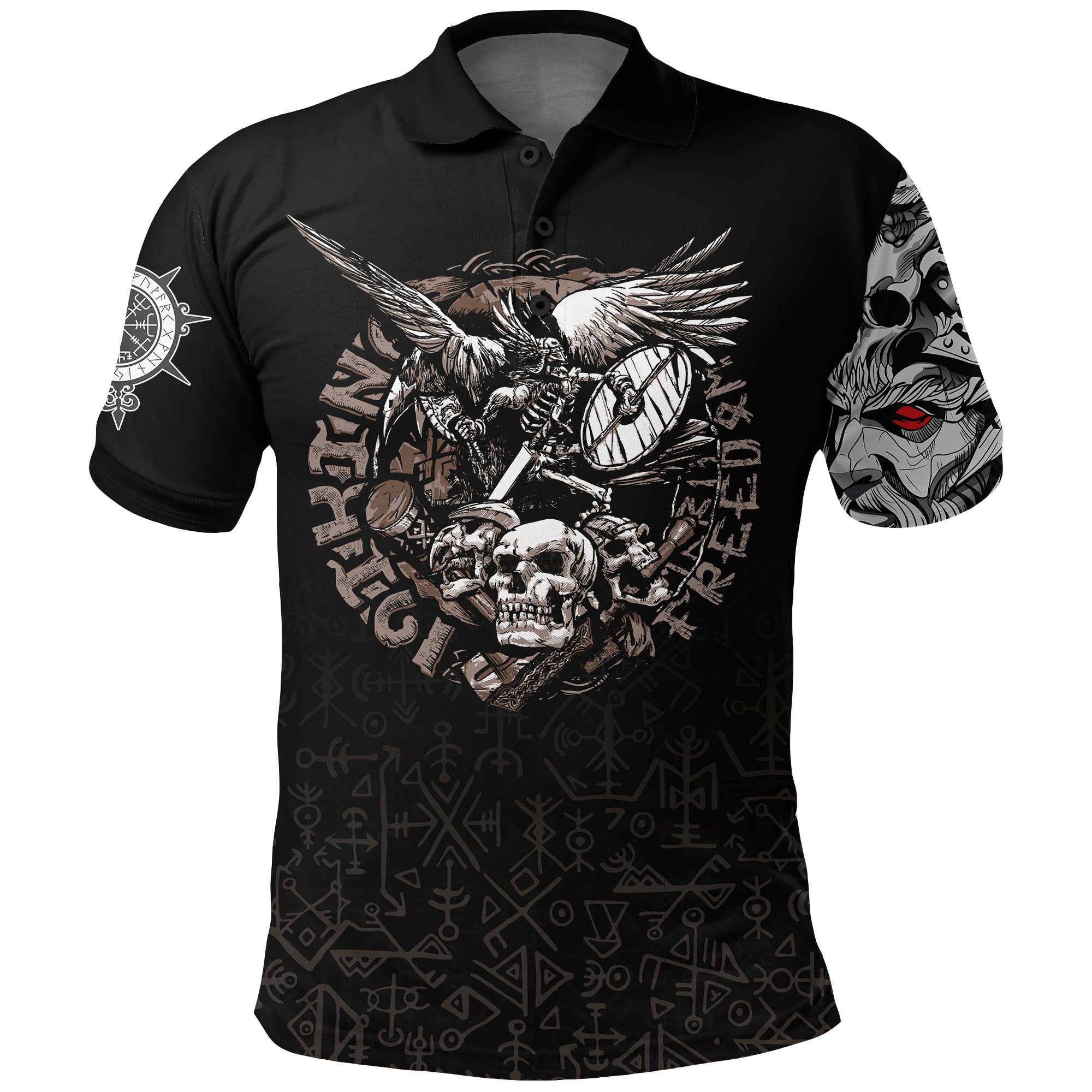 Warrior Polo Shirts Odin Tattoo A27 Warrior Polo Shirts Odin Tattoo A27