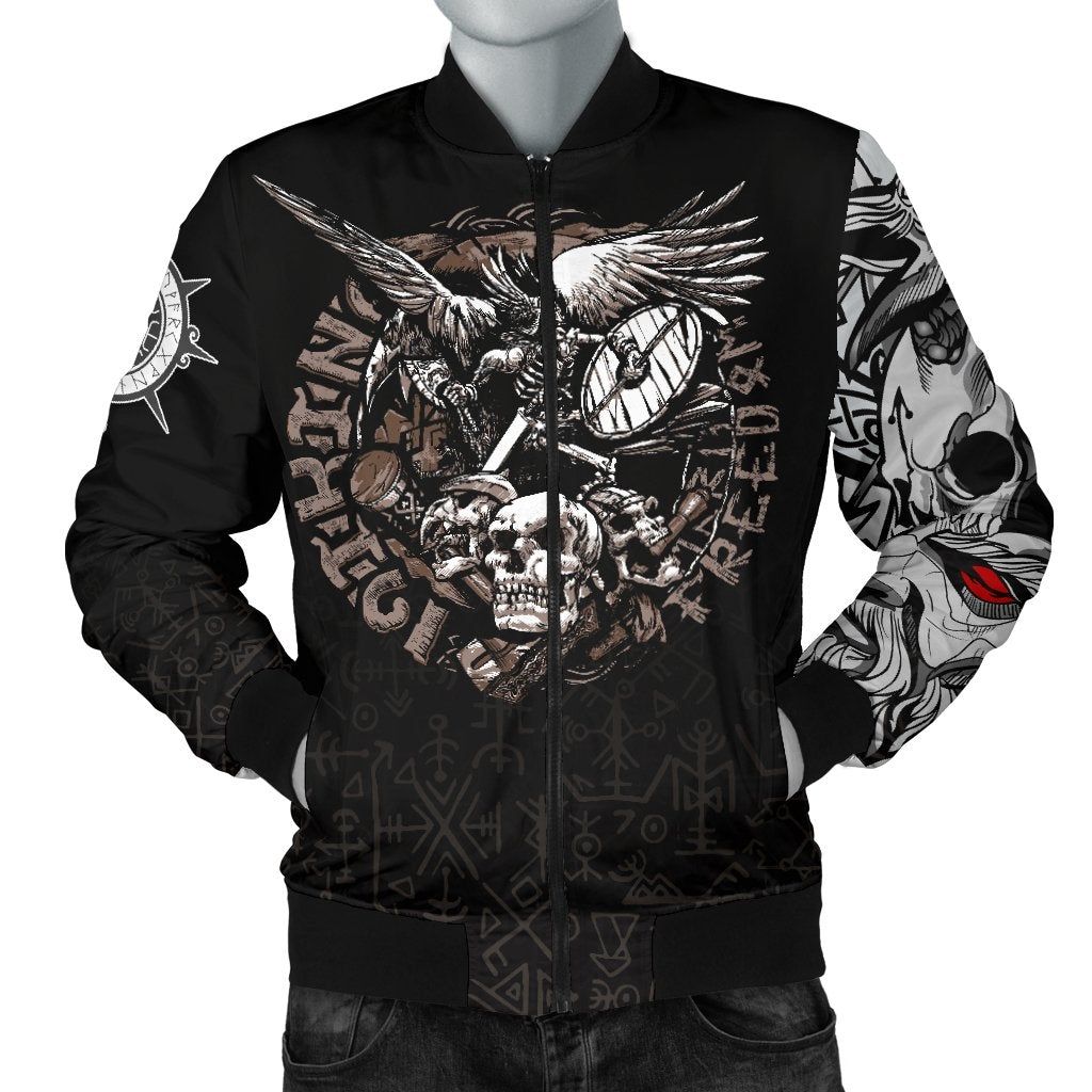 Warrior Tattoo Odin Men's Bomber Jacket A27 Bomber Jacket Warrior Tattoo Odin Men's Bomber Jacket A27 Bomber Jacket