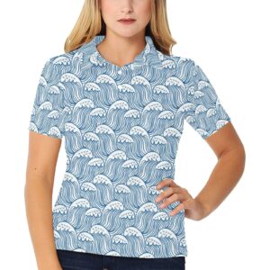 Wave Print Design Lks306 Women'S Polo Shirt