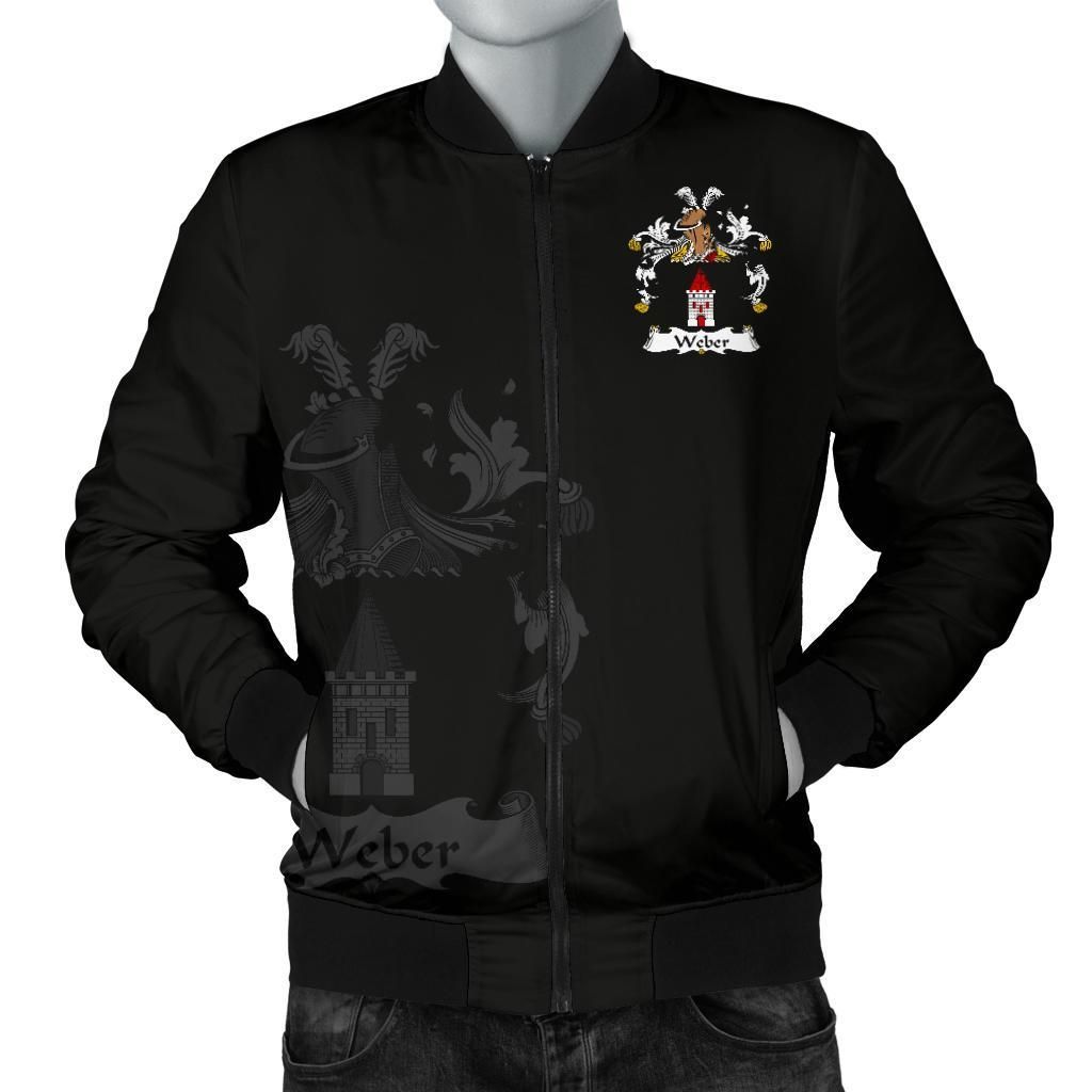 Weber Germany Men's Bomber Jacket - German Family Crest A7 Bomber Jacket Weber Germany Men's Bomber Jacket - German Family Crest A7 Bomber Jacket