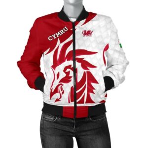 Welsh Bomber Jacket - Welsh Dragon Red (Women) A10 Bomber Jacket