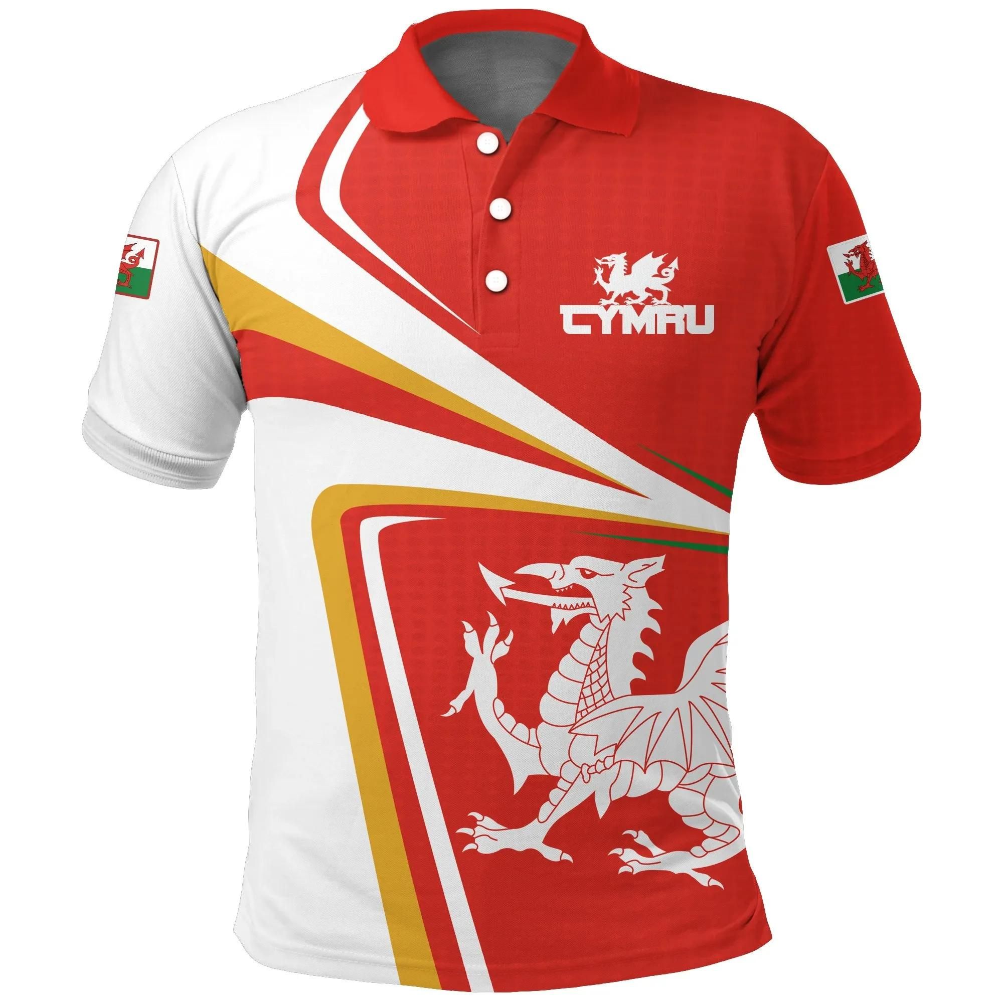 Welsh Polo Shirt Dragon Sporty A18 Welsh Polo Shirt Dragon Sporty A18