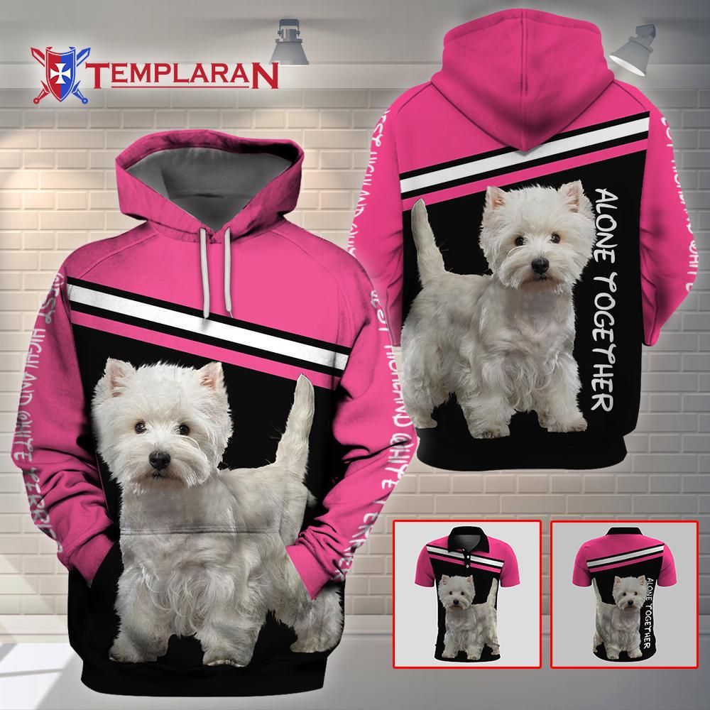 West Highland White Terrier Alone Together 3D Full Printing Hoodie And Polo Shirt West Highland White Terrier Alone Together 3D Full Printing Hoodie And Polo Shirt