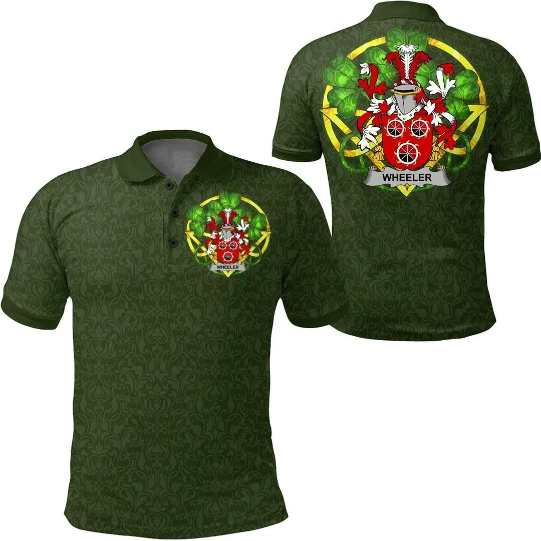 Wheeler Ireland Polo Shirt - Celtic Shamrock - Irish Family Crest A7 Wheeler Ireland Polo Shirt - Celtic Shamrock - Irish Family Crest A7
