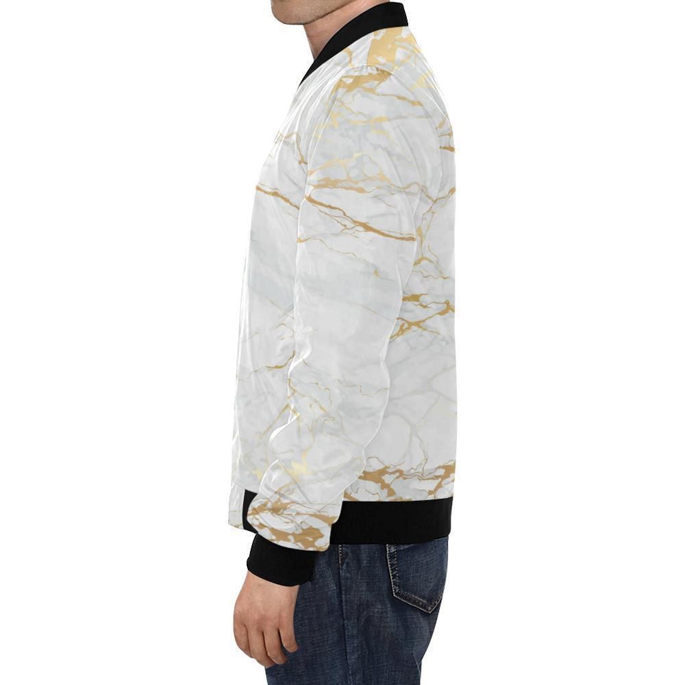 White-Gold-Marble-Pattern-Print-Mens-Bomber-Jacket-1