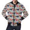 Wiener Dog Dachshund Pattern Print Mens Bomber Jacket