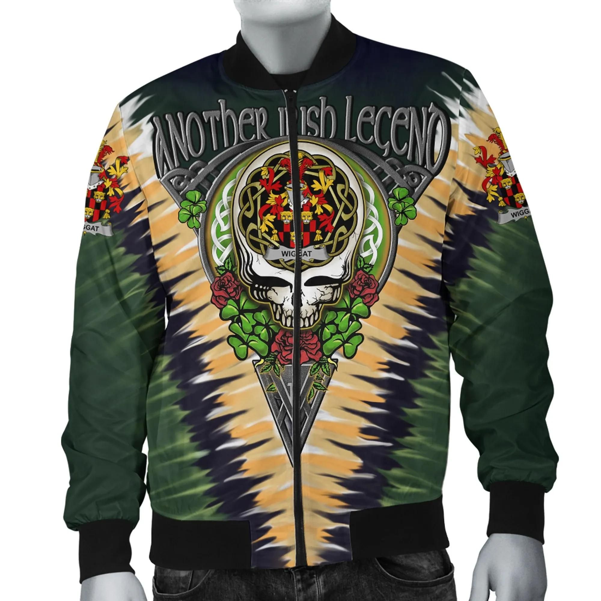 Wiggat Ireland Bomber Jacket - GD Irish Legend Shamrock V Tie-Dye A7 Bomber Jacket Wiggat Ireland Bomber Jacket - GD Irish Legend Shamrock V Tie-Dye A7 Bomber Jacket
