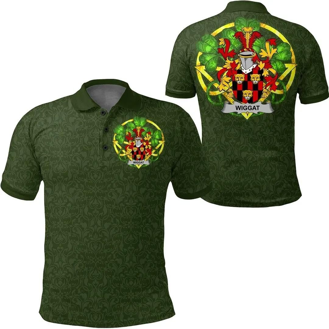 Wiggat Ireland Polo Shirt - Celtic Shamrock - Irish Family Crest A7 Wiggat Ireland Polo Shirt - Celtic Shamrock - Irish Family Crest A7