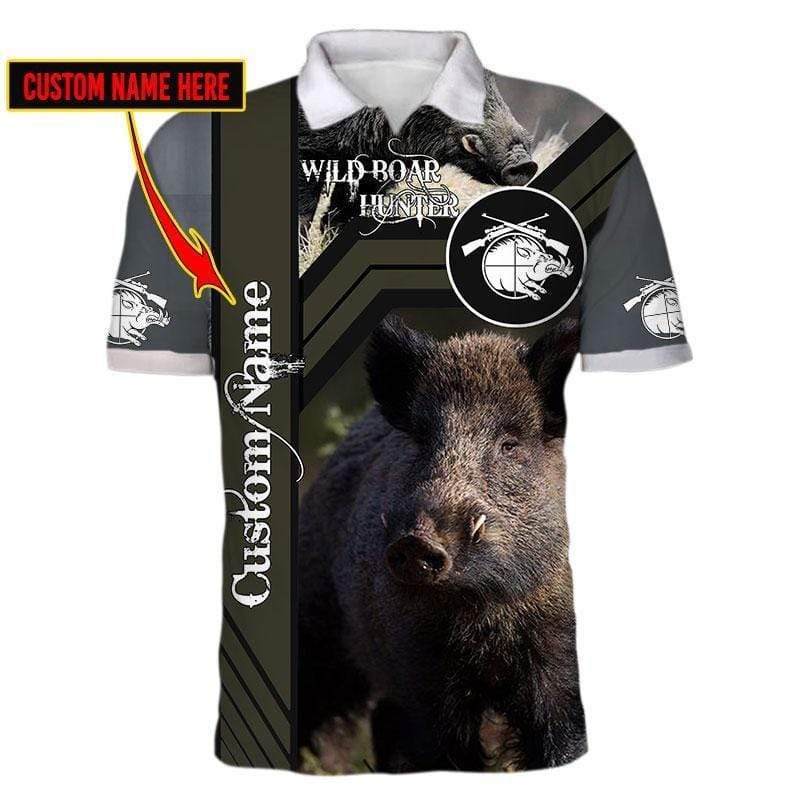 Wild Boar Hunter Custom Name Polo Shirt #Kv Wild Boar Hunter Custom Name Polo Shirt #Kv
