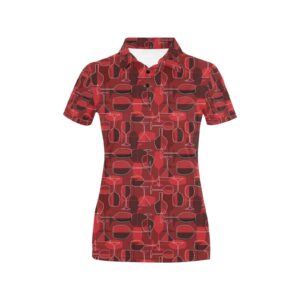 Wine Glass Print Design Lks301 Women'S Polo Shirt
