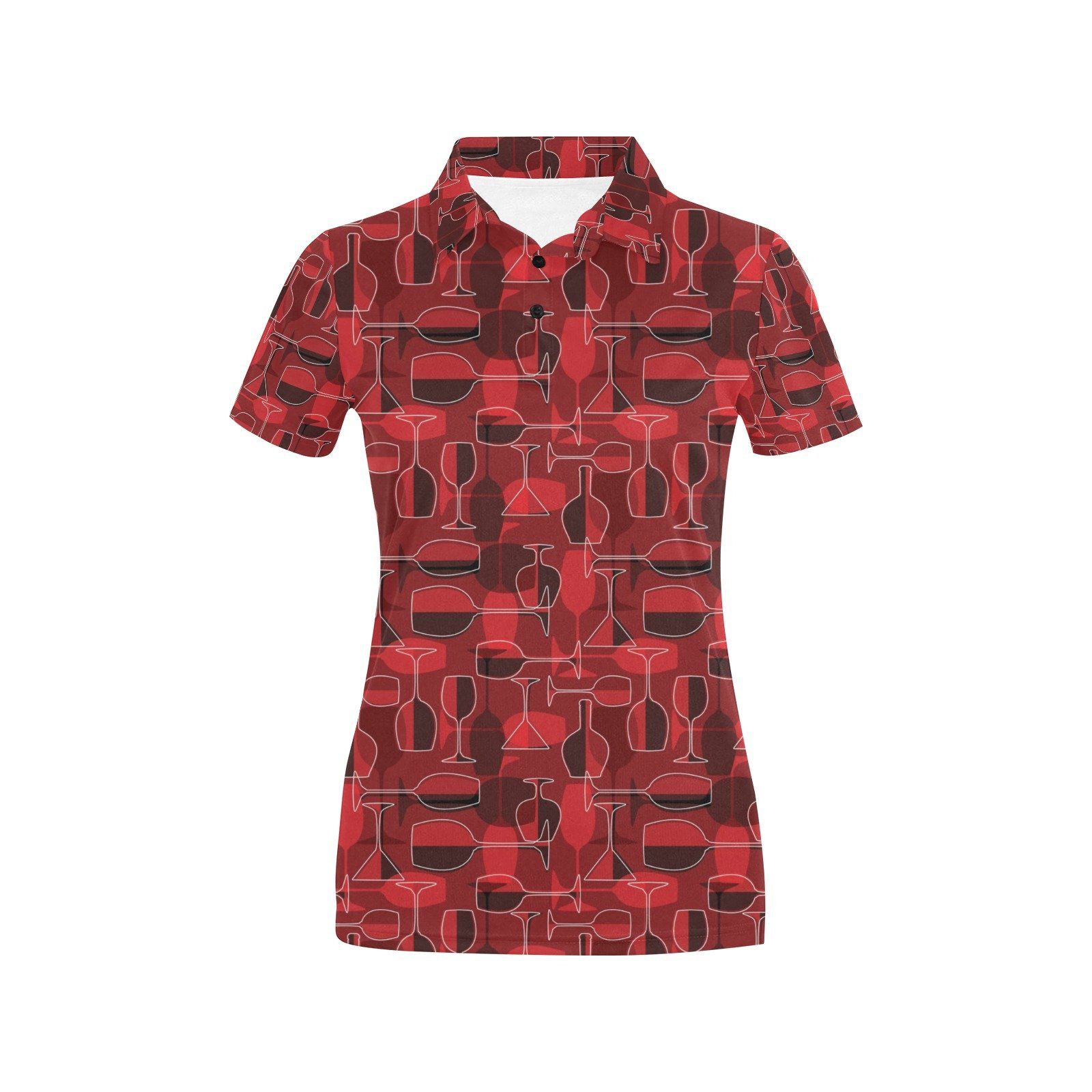 Wine Glass Print Design Lks301 Women'S Polo Shirt Wine Glass Print Design Lks301 Women'S Polo Shirt