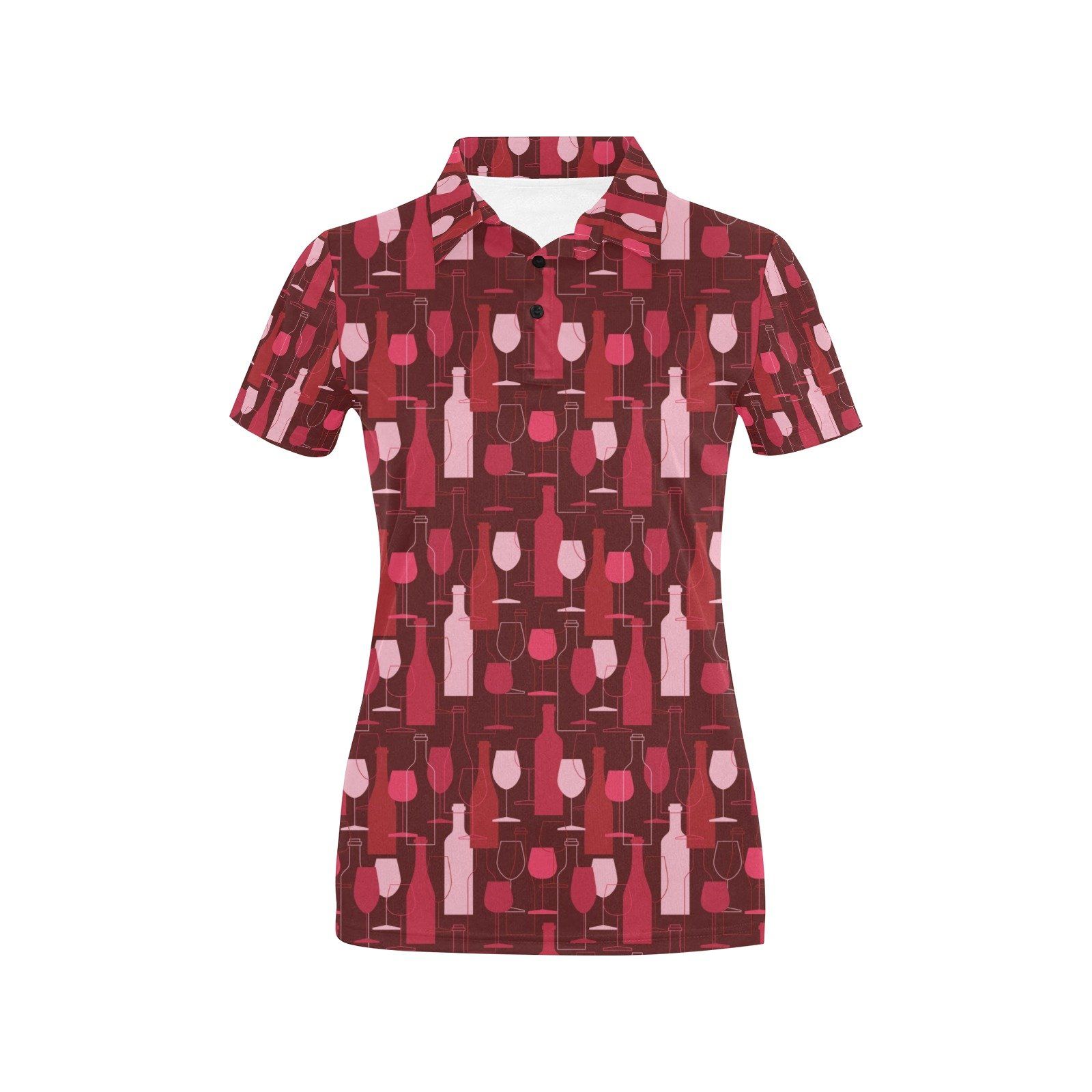 Wine Print Design Lks304 Women'S Polo Shirt Wine Print Design Lks304 Women'S Polo Shirt