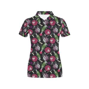 Wine Print Design Lks307 Women'S Polo Shirt