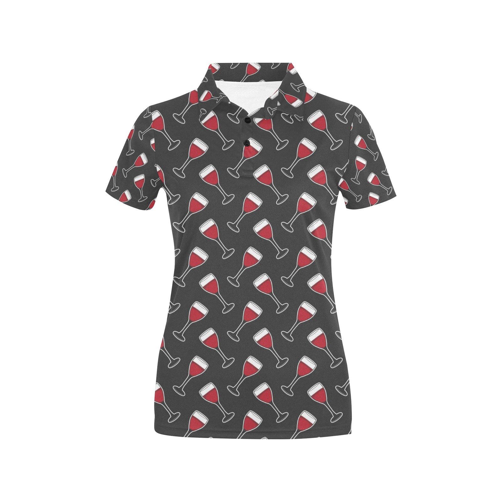 Wine Print Design Lks308 Women'S Polo Shirt Wine Print Design Lks308 Women'S Polo Shirt