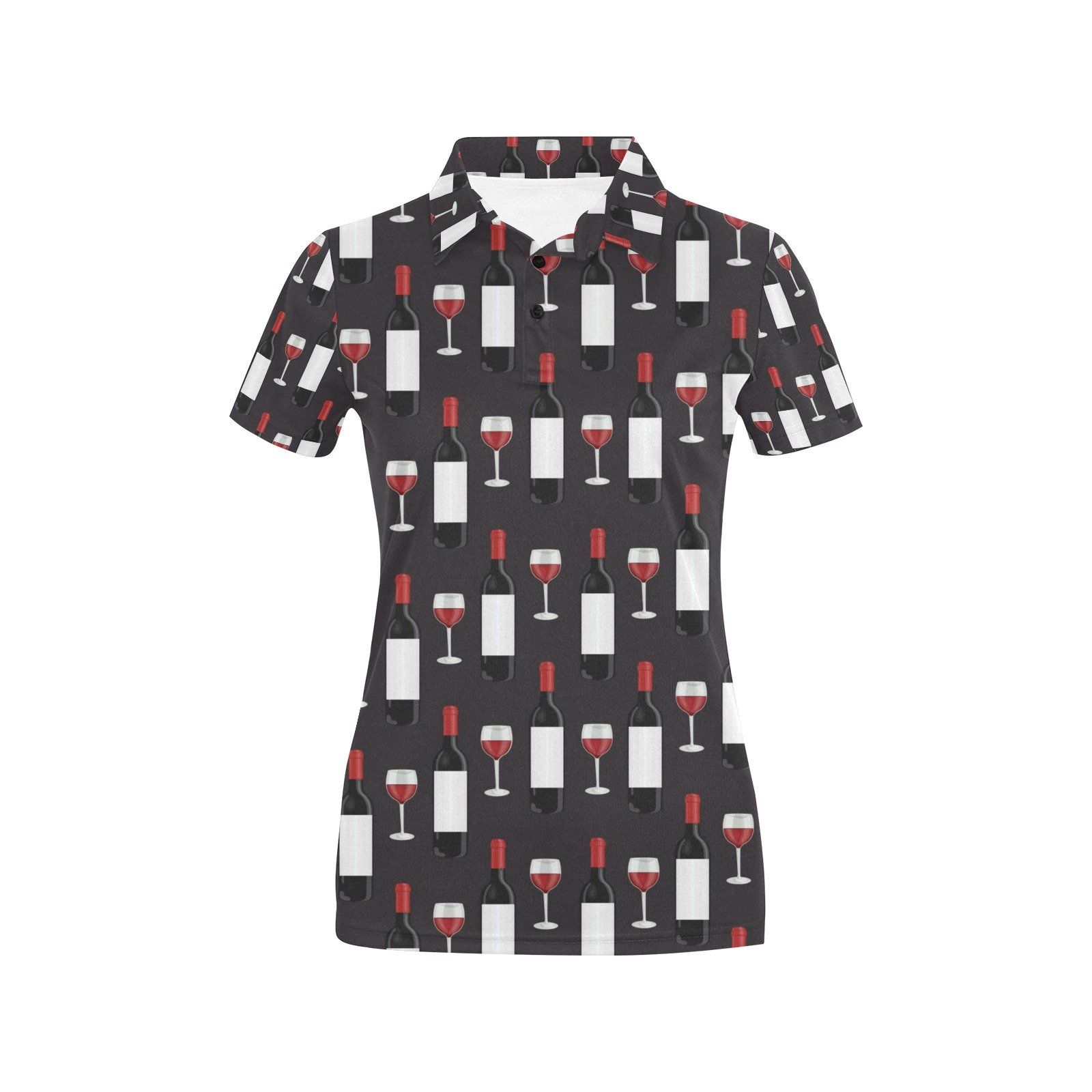 Wine Print Design Lks309 Women'S Polo Shirt Wine Print Design Lks309 Women'S Polo Shirt