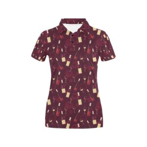 Wine Themed Print Design Lks302 Women'S Polo Shirt