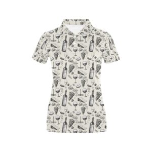Wine Themed Print Design Lks306 Women'S Polo Shirt