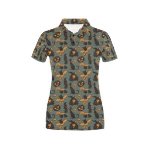 Witch Bat Halloween Print Design Lks305 Women'S Polo Shirt