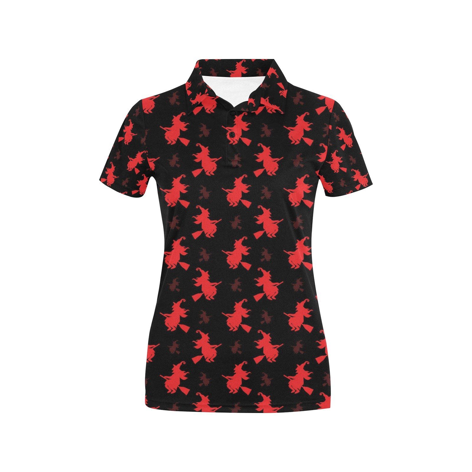 Witch Print Design Lks308 Women'S Polo Shirt Witch Print Design Lks308 Women'S Polo Shirt