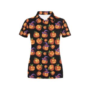 Witch Pumpkin Halloween Print Lks302 Women'S Polo Shirt