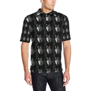 Wolf Black Dream Catcher Design Print Men Polo Shirt