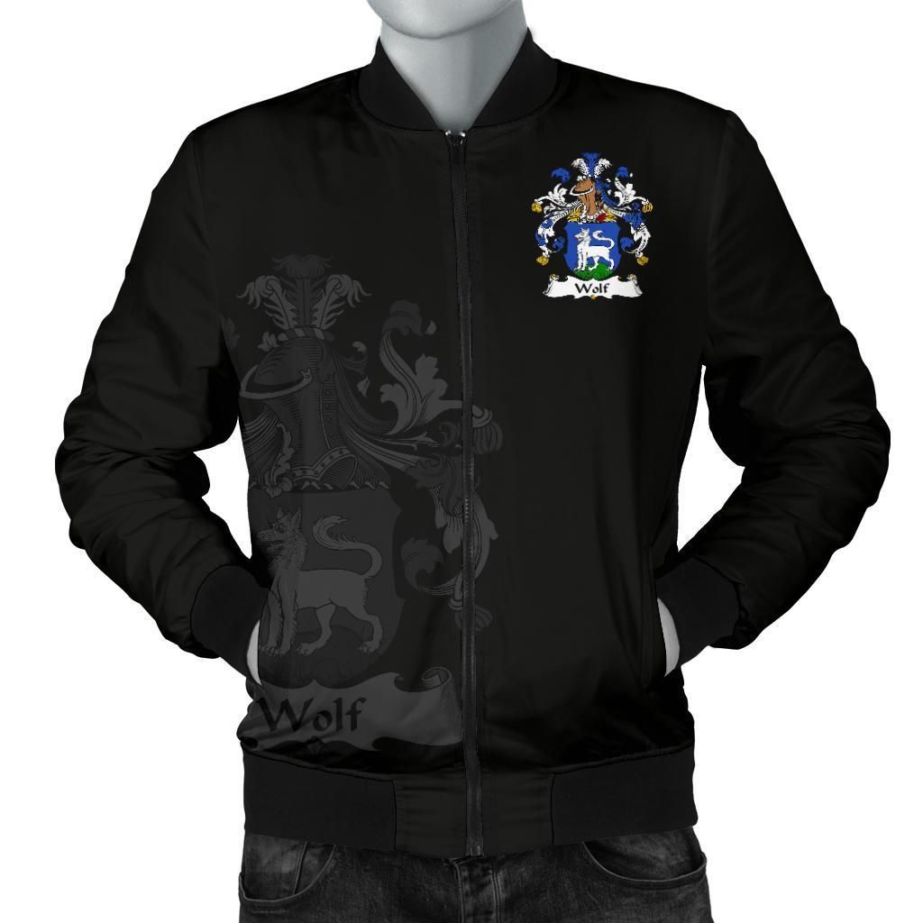 Wolf Germany Men's Bomber Jacket - German Family Crest A7 Bomber Jacket Wolf Germany Men's Bomber Jacket - German Family Crest A7 Bomber Jacket
