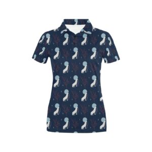 Wolf Moon Print Design Lks304 Women'S Polo Shirt