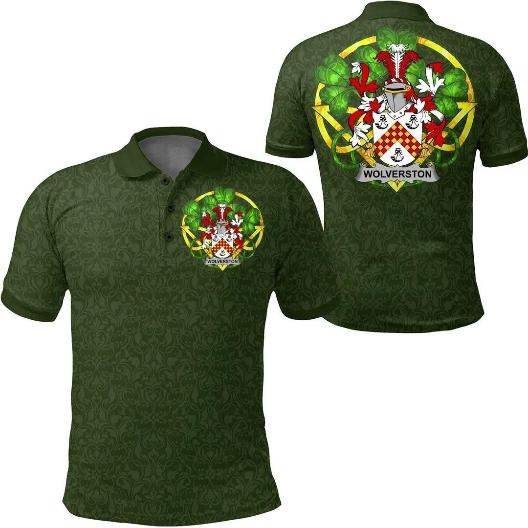 Wolverston Ireland Polo Shirt - Celtic Shamrock - Irish Family Crest A7 Wolverston Ireland Polo Shirt - Celtic Shamrock - Irish Family Crest A7