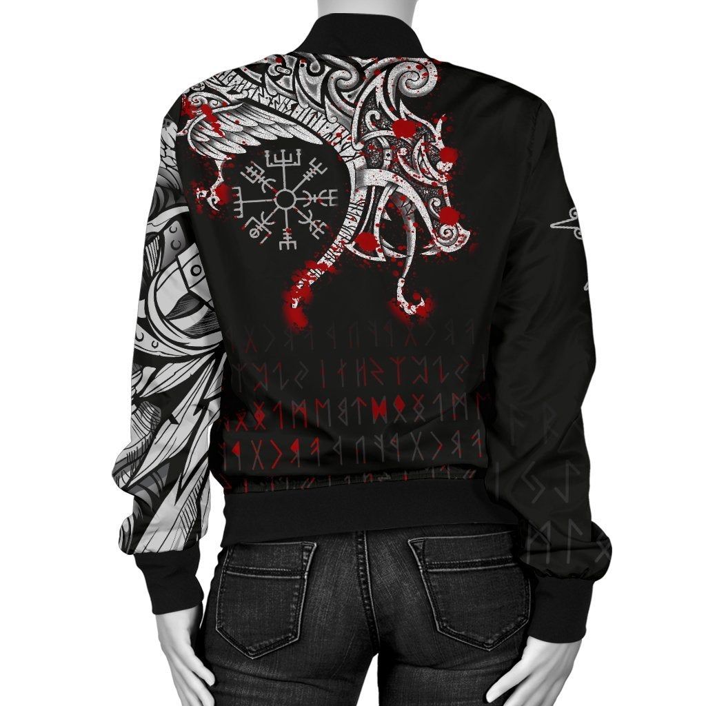 Dragon and Vegvisir Blood Tattoo A27 Bomber Jacket Dragon and Vegvisir Blood Tattoo A27 Bomber Jacket