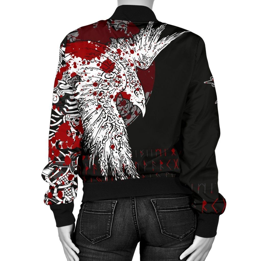 Womens-Bomber-Jacket-Mystical-Raven-Tattoo-Blood-A31-Bomber-Jacket-1