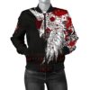 Women's Bomber Jacket - Mystical Raven Tattoo Blood A31 Bomber Jacket