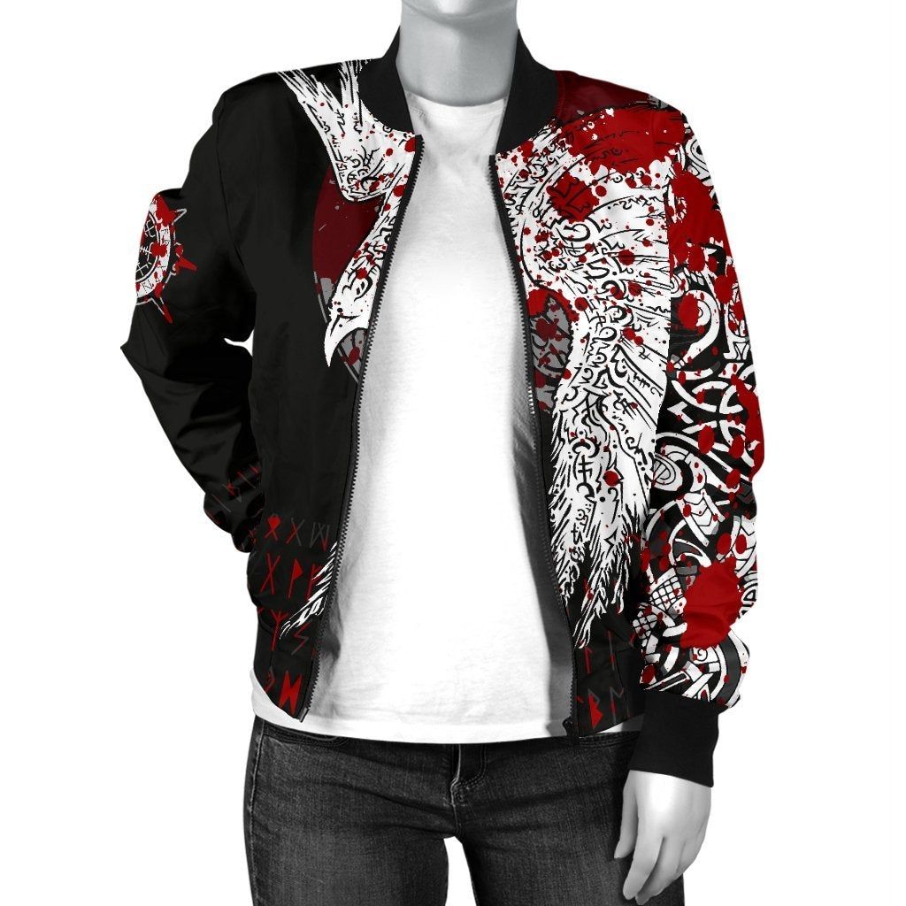 Womens-Bomber-Jacket-Mystical-Raven-Tattoo-Blood-A31-Bomber-Jacket-2