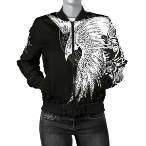 Women's Bomber Jacket Mystical Raven Tattoo Special A31 Bomber Jacket