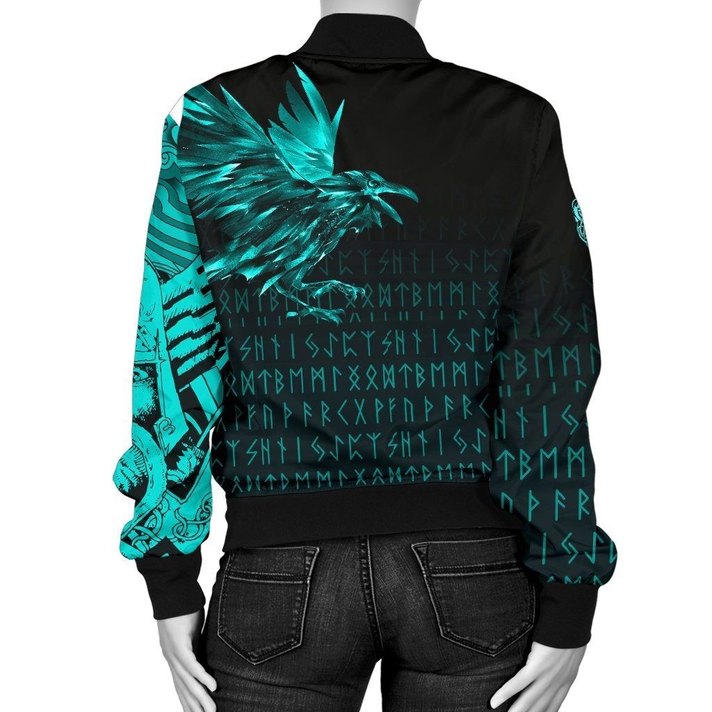 Womens-Bomber-Jacket-The-Raven-Of-Odin-Rune-Cyan-A27-Bomber-Jacket-1