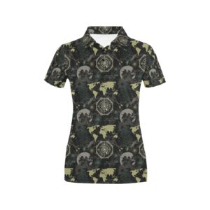 World Map Print Design Lks303 Women'S Polo Shirt