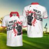 World'S Okayest Golfer Red Pattern Polo Shirt #H