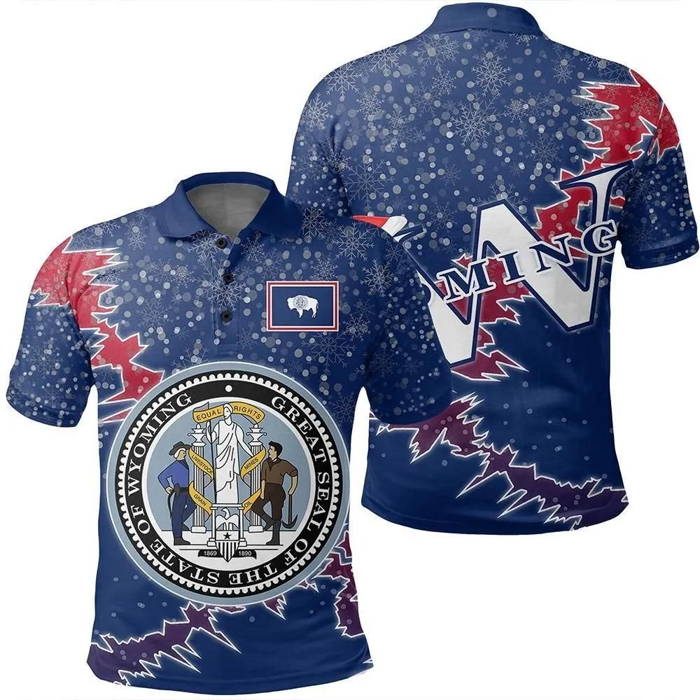 Wyoming Christmas Coat Of Arms Polo Shirt X Style J78 Wyoming Christmas Coat Of Arms Polo Shirt X Style J78