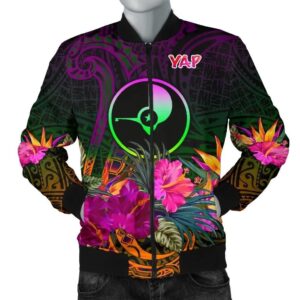 YAP Men's Bomber Jacket - Summer Hibiscus - BN15 Bomber Jacket
